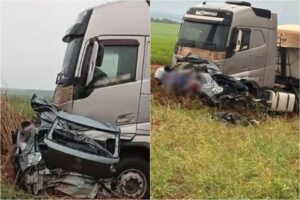 Três pessoas morrem após carro aquaplanar e bater em caminhão na MT-235