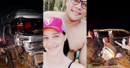 Empresários morrem após Amarok bater de frente com carreta em rodovia de MT