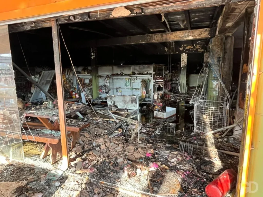 Incêndio atinge lojas de suplementos e artigos para festa em Cuiabá; veja